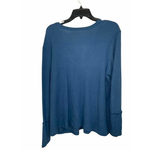 C.A.S.L.O.N Blue Ensign Waffle Knit V-Neck Sweater Top Size XXL - Picture 5 of 5